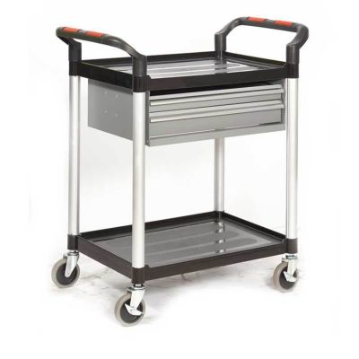 Proplaz Shelf Trolley with Two Steel Drawers