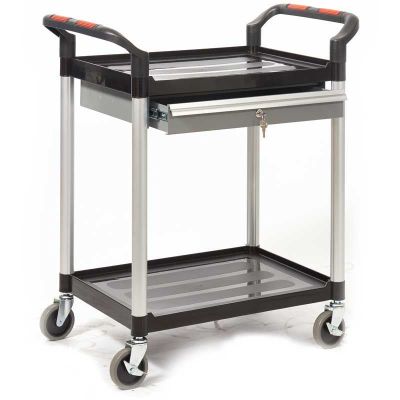 Proplaz Shelf Trolley with One Steel Drawer