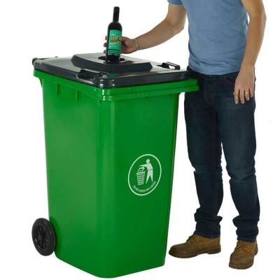 Wheeled Bin with Bottle Hole Lid