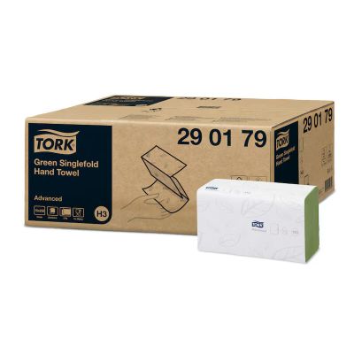 Tork Universal V Fold Towels Green 1ply (Case of 20) - 290179
