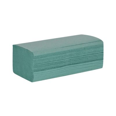 Essentials Interleaf Green Hand Towel 1 Ply (Case of 18)