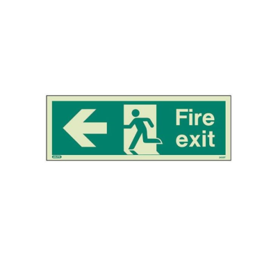 Photoluminescent Left Fire Exit Sign