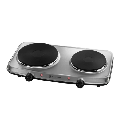 Russell Hobbs 15199 Electric Twin Mini Hob - Stainless Steel