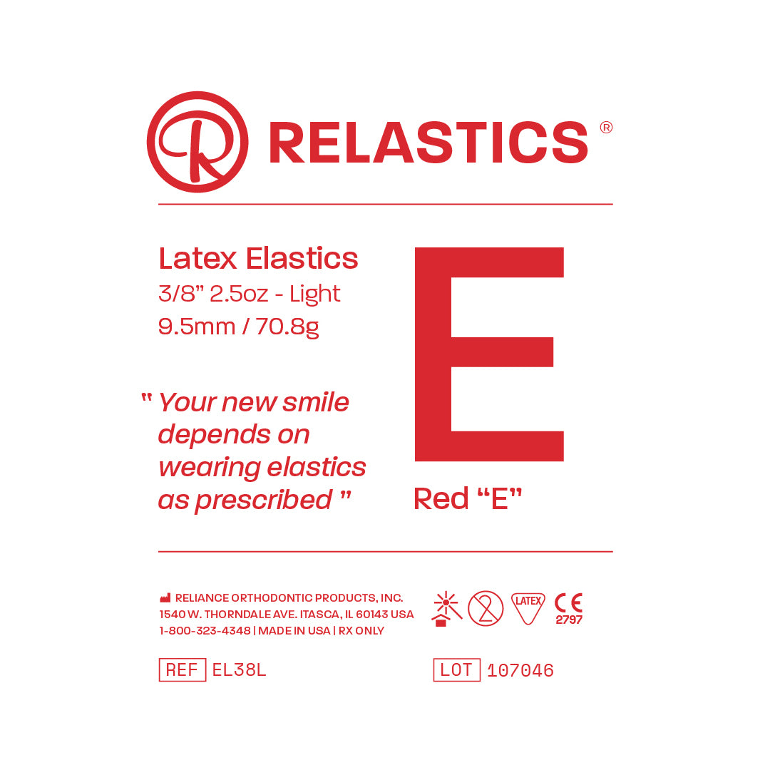 Patient Elastics Latex Relastics 3/8" / 9.5mm  Light 2.5oz  RED E 