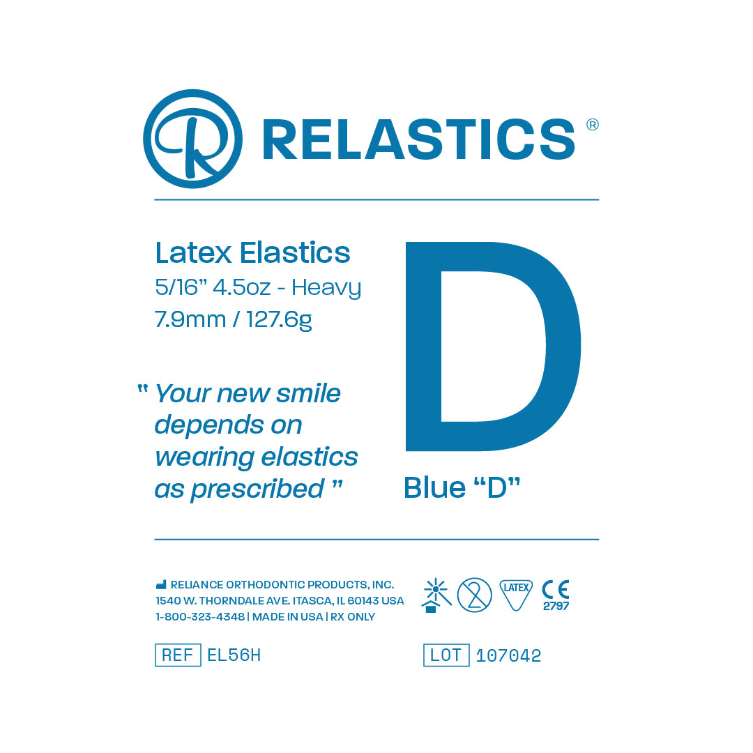 Patient Elastics Latex Relastics 5/16" / 7.9mm  Heavy 4.5oz  BLUE D 