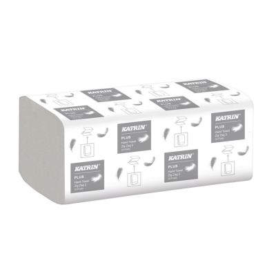 Katrin Plus ZigZag 2ply White Hand Towels (Case of 20) - 35311