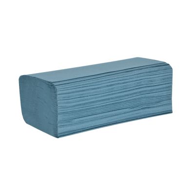 Essentials Single Fold Interleaf Blue Hand Towel 1ply (Case of 18)