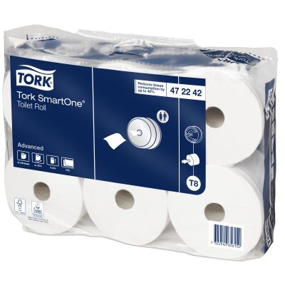 Tork SmartOne T8 Toilet Tissue Roll 2ply 207m (Case of 6) - 472242