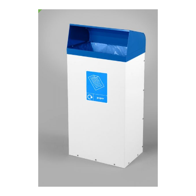 80 Litre All Steel Recycling Bin with Blue Lid