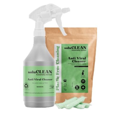 SoluCLEAN Anti Viral Cleaner Starter Pack Sachets and Bottle4Life