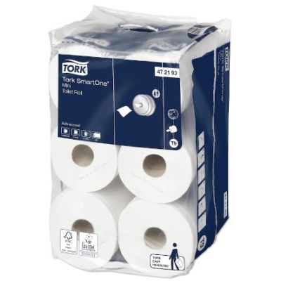 Tork SmartOneÂ® T9 Mini Toilet Tissue Roll 2 Ply (Case of 12) - 472193