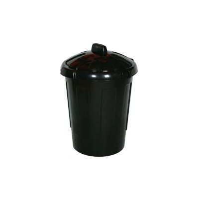 Dust Bin 80 Litre Black with Clip on Lid
