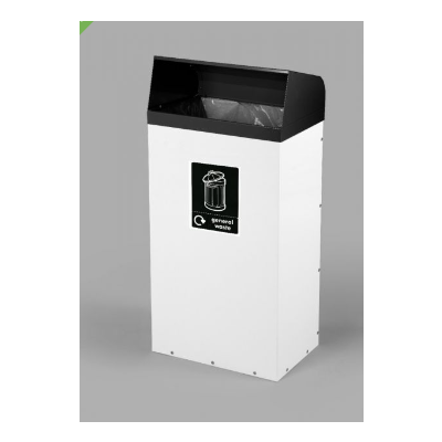 60 Litre All Steel Recycling Bin with Black Lid