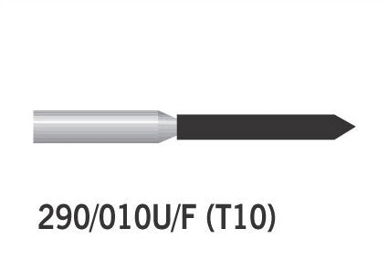 Diamond Burs Cylindrical Pointed FG No. 290/010 Ultra Fine T10 Ultra Fine 290-010XF (879) 