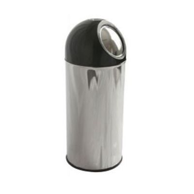 Bullet Push Bin 40 Litre in Stainless Steel