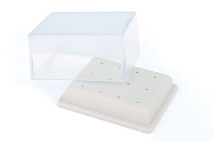 Plastic Bur Stand with Lid 12 Holes Grey - FG 