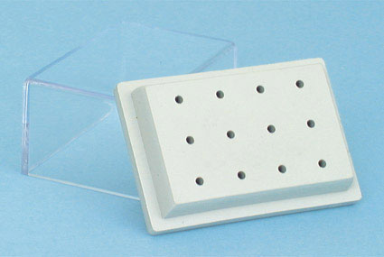Plastic Bur Stand with Lid 12 Holes Grey - HP 