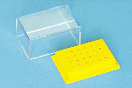 Aluminium Bur Stand 24 Holes Yellow - RA 