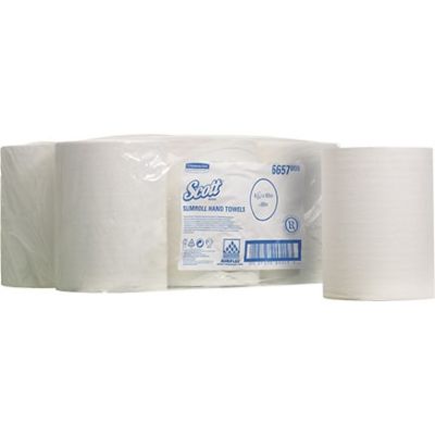 6657 Scott White Slimroll Hand Towel 1 Ply (Case of 6)