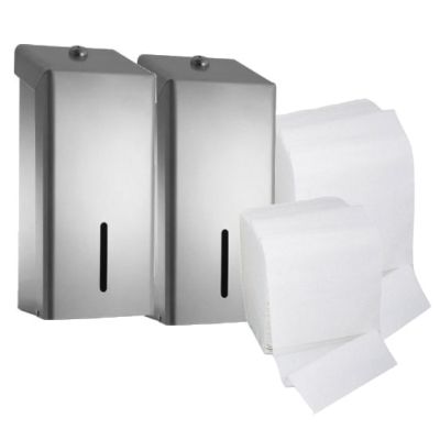 C21 Silver Bulk Pack Dispenser (Pack of 2) & Toilet Tissue Bundle