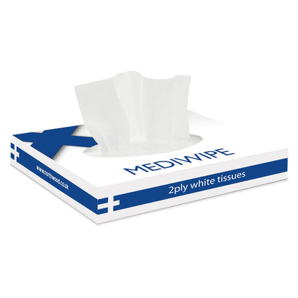 Flat Pack Tissue (Medical Wipes) 2 ply, White 