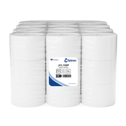 Coreless Toilet Roll, White, 2 Ply 