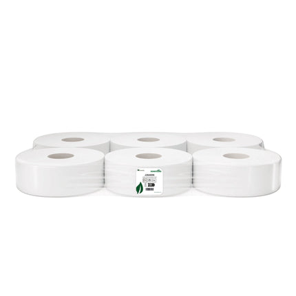 Jumbo Roll Toilet Roll (60mm Core), White, 2 Ply 