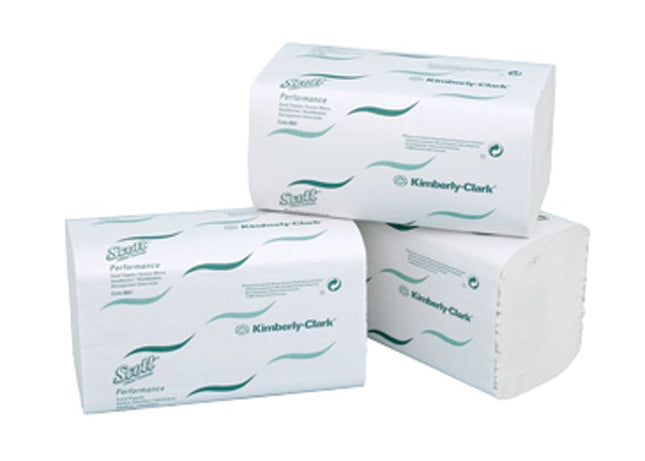 Scott Performance 1 Ply Interfolded Medium Hand Towel White (6663) 