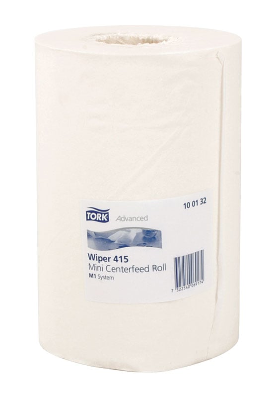 Wiper Rolls Mini M-Tork (8â€) - 1 ply, White (100152) 