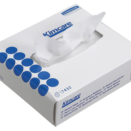Kimcare Medical Wipes (7432) - 2 ply, White 