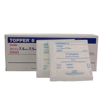Topper 8 Swabs (Sterile) 7.5cm x 7.5cm 
