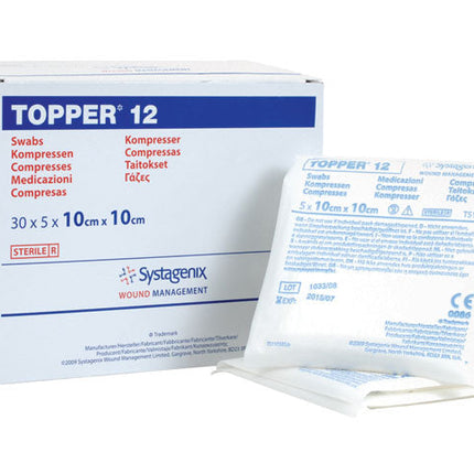 Topper 12 Swabs (Sterile) 10cm x 10cm 