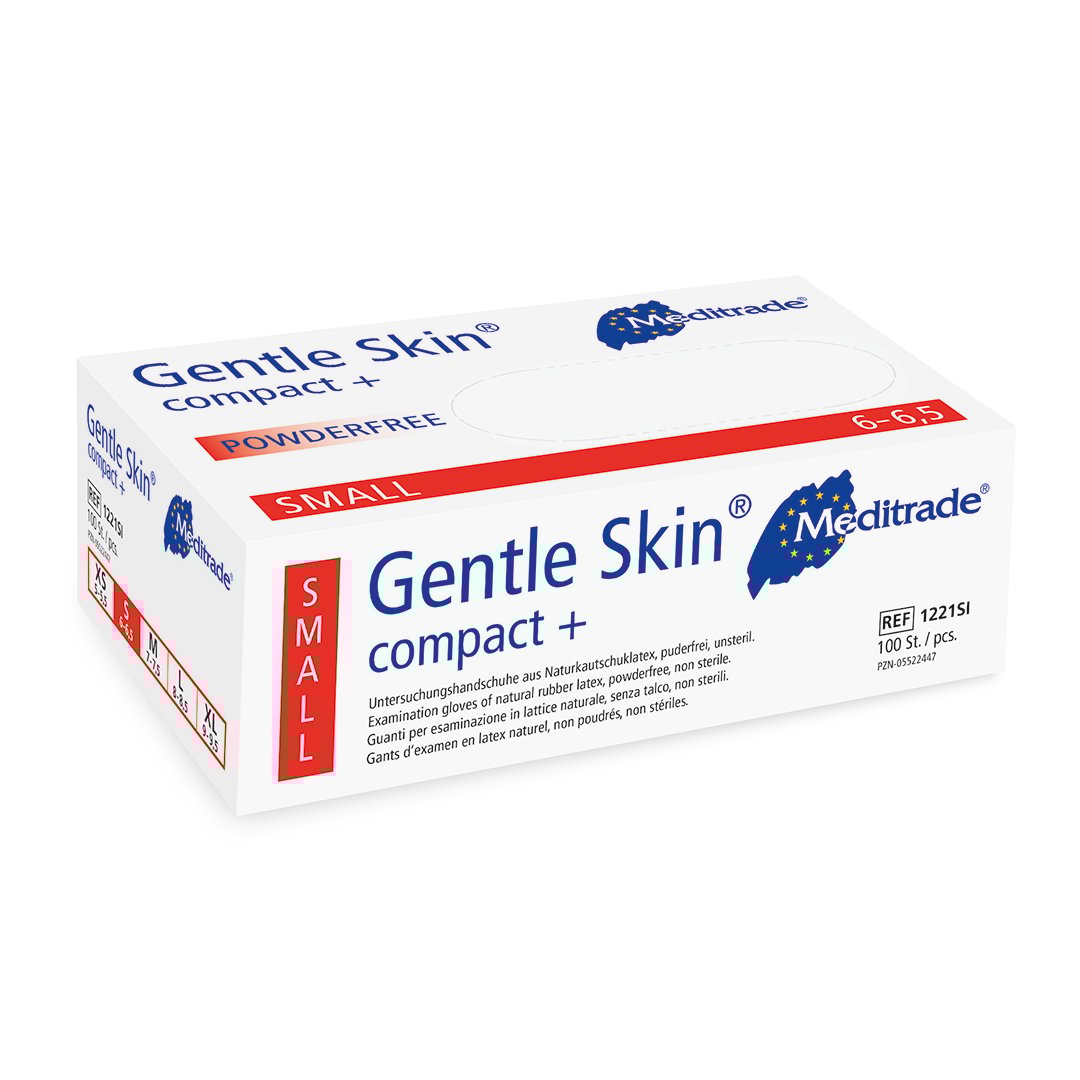 Gentle Skin compact+ Latex Gloves Powder Free Small 