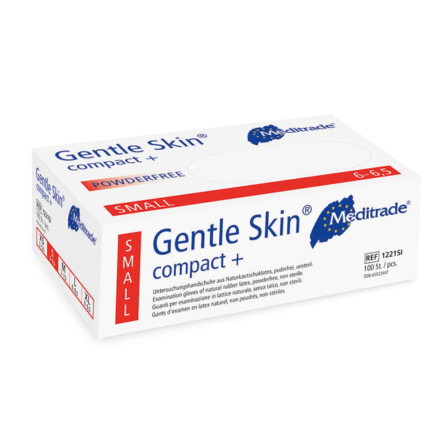 Gentle Skin compact+ Latex Gloves Powder Free Small 