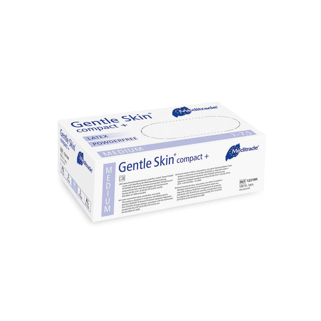 Gentle Skin compact+ Latex Gloves Powder Free Medium 
