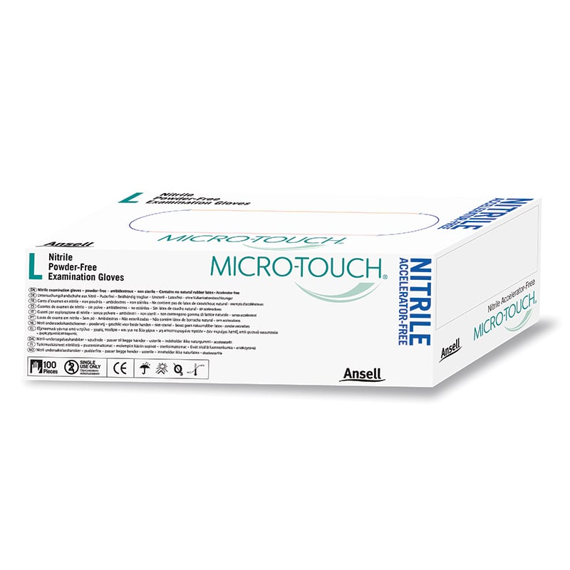 Micro-Touch Nitrile Accelerator Free Examination Gloves Large 