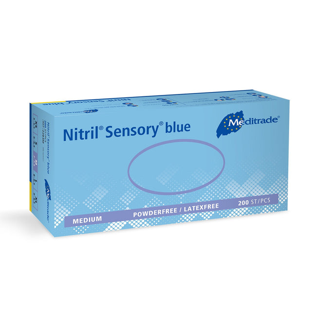 Nitril Sensory Blue Nitrile Examination Glove Medium 