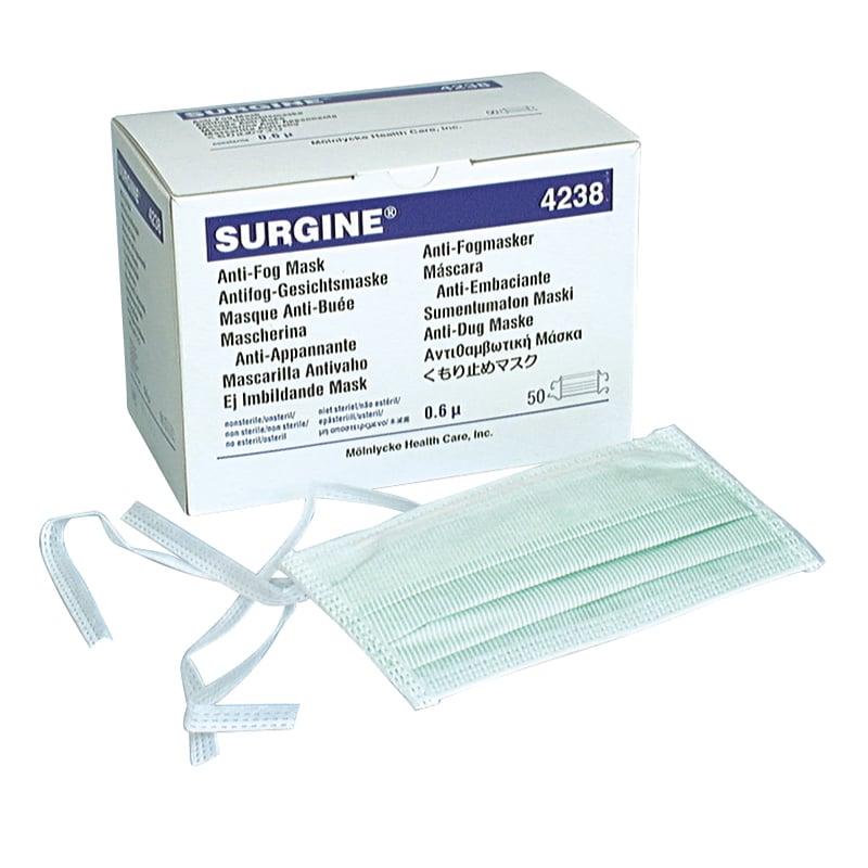 Surgical Face Mask Anti-Fog Tie-on - Green (4238) 
