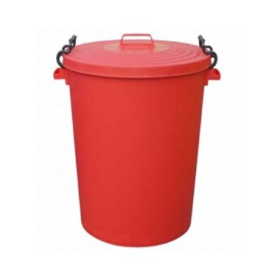 Trojan 110 Litre Heavy Duty Coloured Clip Lid Dustbins in Red