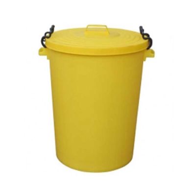 Trojan 110 Litre Heavy Duty Coloured Clip Lid Dustbins in Yellow