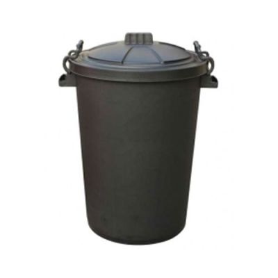 Trojan 85 Litre Heavy Duty Coloured Clip Lid Dustbins in Black