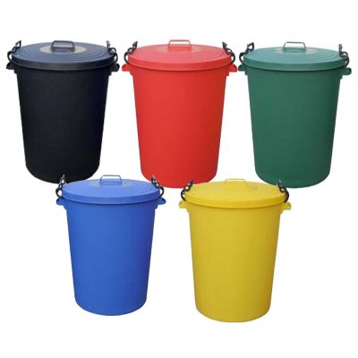 Trojan 85L Heavy Duty Coloured Clip Lid Dustbins (Various Colours)