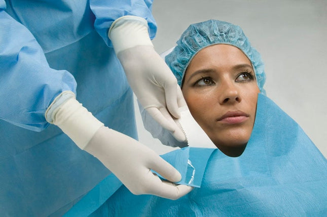 Disposable Surgery Drapes with adhesive - Sterile 50 x 75cm (12T1253) Blue 