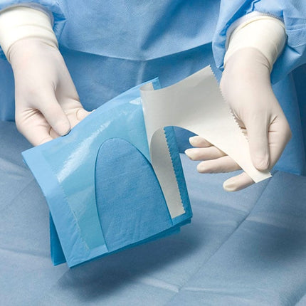 Disposable Surgery Drapes with adhesive - Sterile 75 x 90cm (12T1254) Blue 