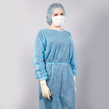 Gown Isolation Non-sterile Blue Medium 