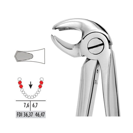 Forceps - Autoclavable 22 Lower Molars (Hawkâ€™s Bill) 