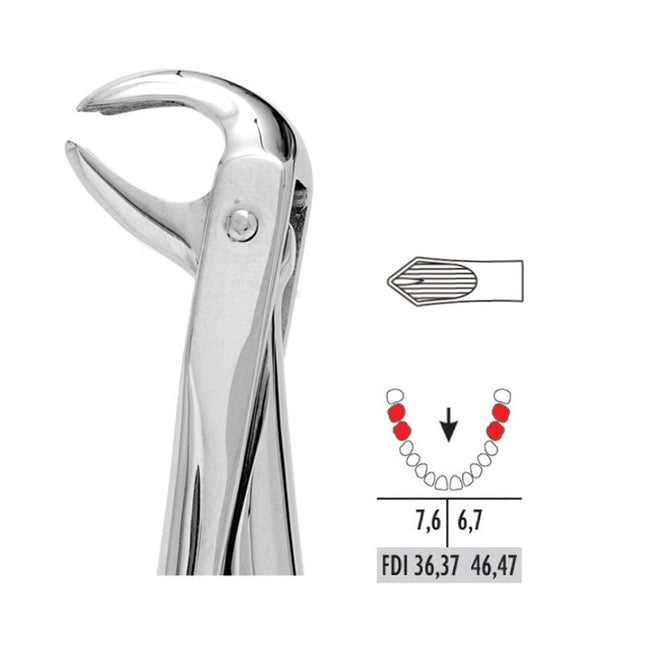 Forceps - Autoclavable 73 Lower Molars (Hawkâ€™s Bill) 