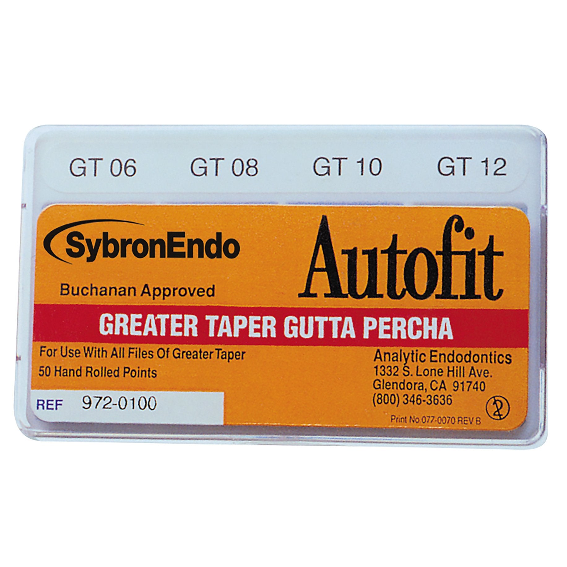 Autofit Greater Taper Gutta Percha Points .06/.12 Assorted 