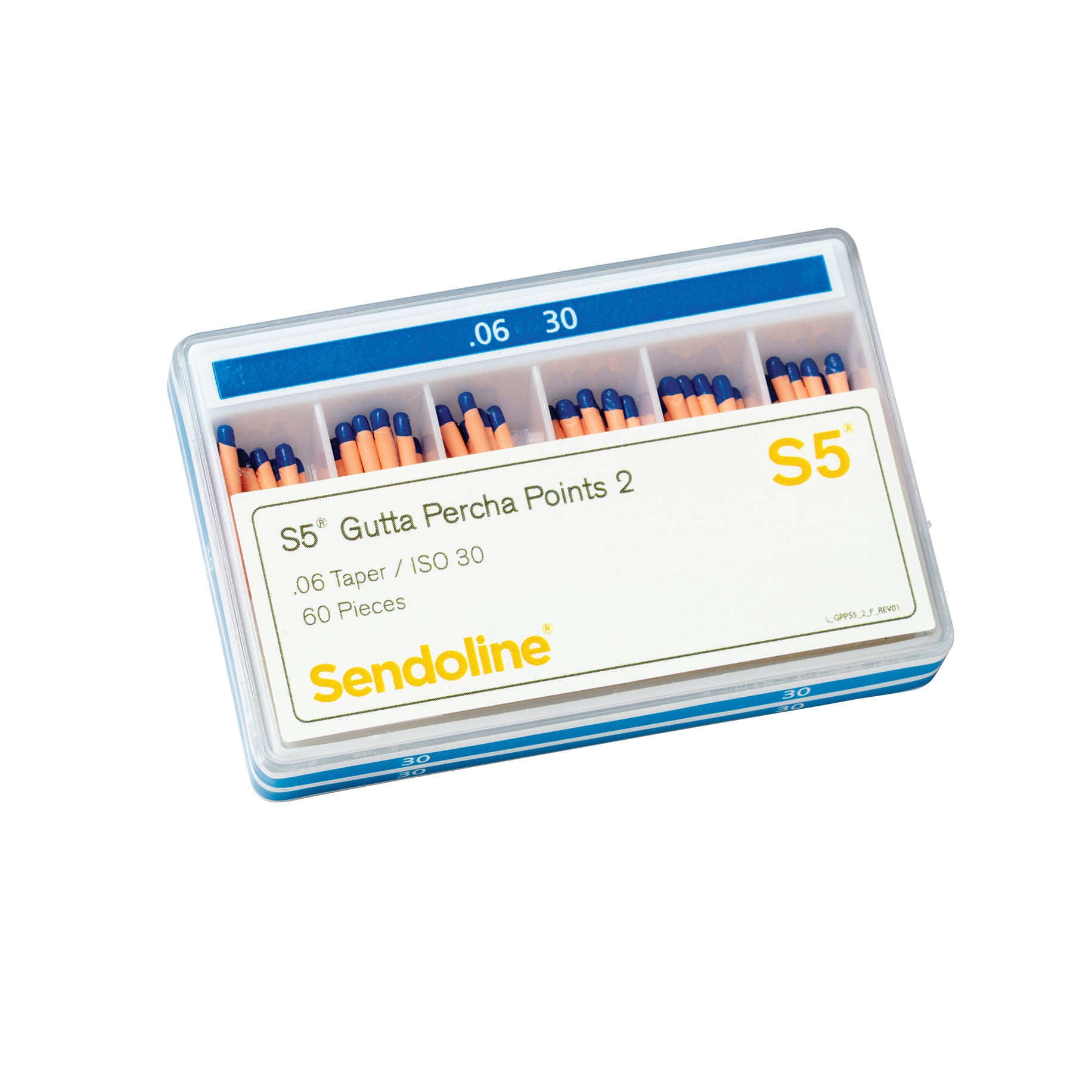 S5 Gutta Percha Points Size 2 #30 Taper .06 