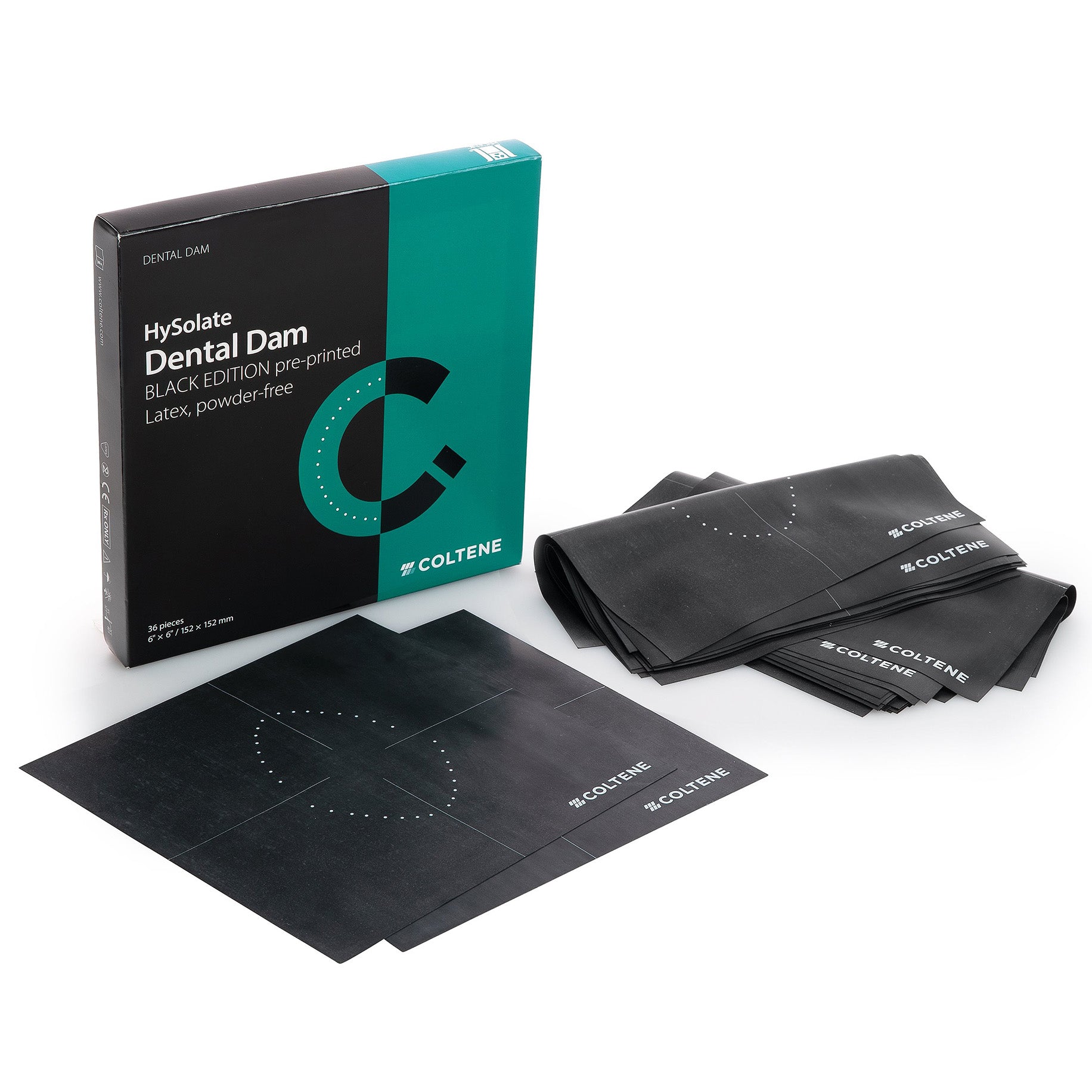 HySolate Rubber Dam Black Printed Thin 6x6 